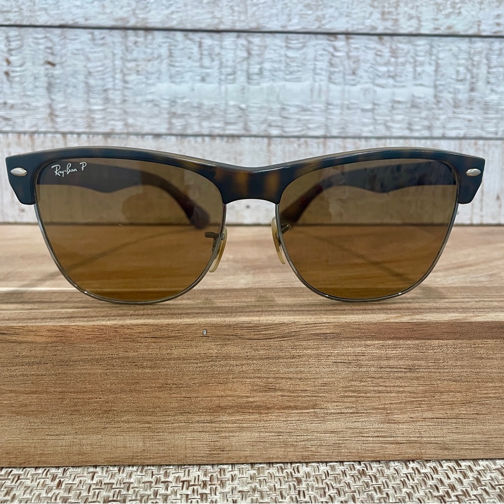 RAY BAN Clubmaster RB4175 Matte Havana Oversized Square Oval Sunglass 57-16-145 - Picture 2 of 16
